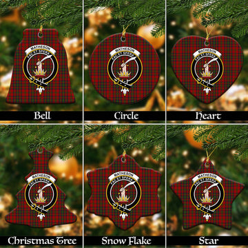 Matheson Dress Tartan Christmas Ceramic Ornaments with Family Crest