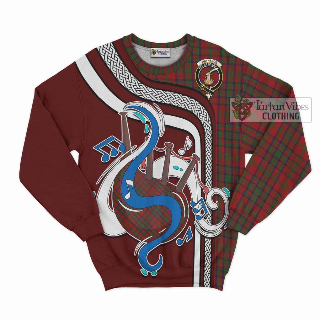 Tartan Vibes Clothing Matheson Dress Tartan Sweatshirt with Epic Bagpipe Style