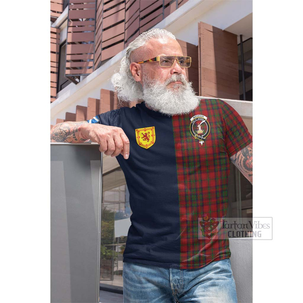 Tartan Vibes Clothing Matheson Dress Tartan Cotton T-shirt with Scottish Lion Royal Arm Half Style