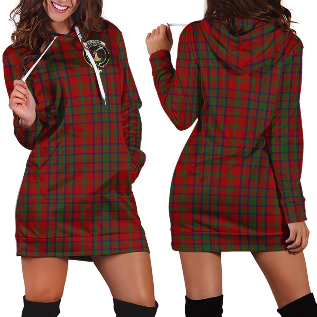 Matheson Dress Tartan Hoodie Dress with Family Crest - Tartan Vibes Clothing