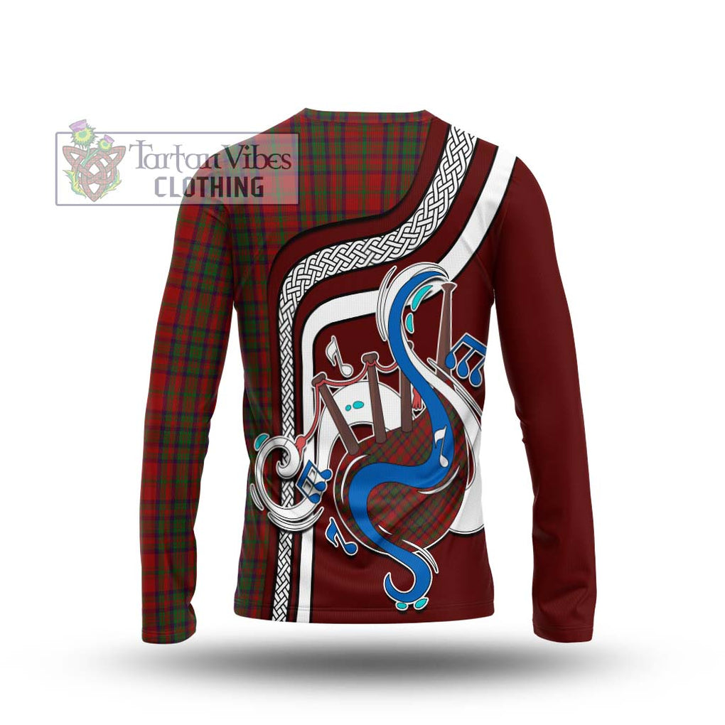 Tartan Vibes Clothing Matheson Dress Tartan Long Sleeve T-Shirt with Epic Bagpipe Style