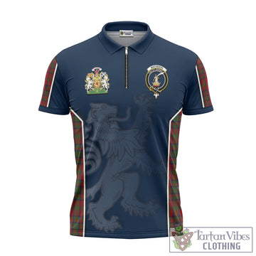 Matheson Dress Tartan Zipper Polo Shirt with Family Crest and Lion Rampant Vibes Sport Style