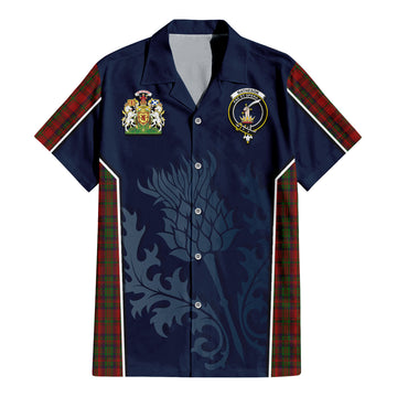 Matheson Dress Tartan Short Sleeve Button Up Shirt with Family Crest and Scottish Thistle Vibes Sport Style