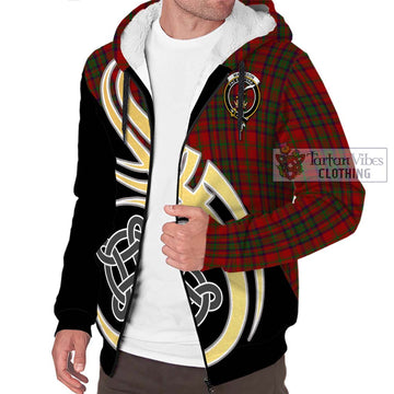 Matheson Dress Tartan Sherpa Hoodie with Family Crest and Celtic Symbol Style