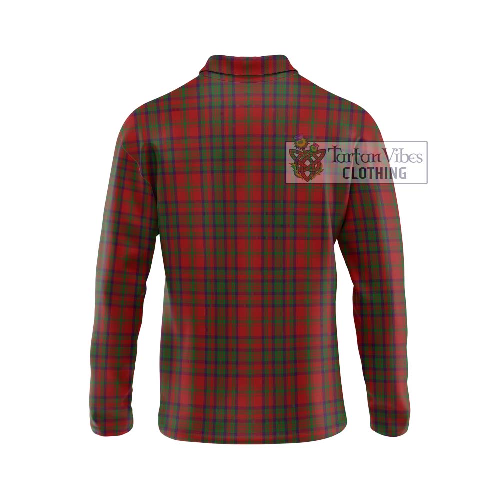 Matheson Dress Tartan Long Sleeve Polo Shirt with Family Crest DNA In Me Style - Tartanvibesclothing Shop