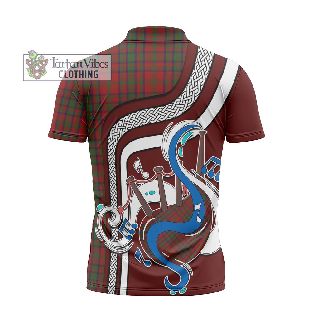 Matheson Dress Tartan Zipper Polo Shirt with Epic Bagpipe Style - Tartanvibesclothing Shop