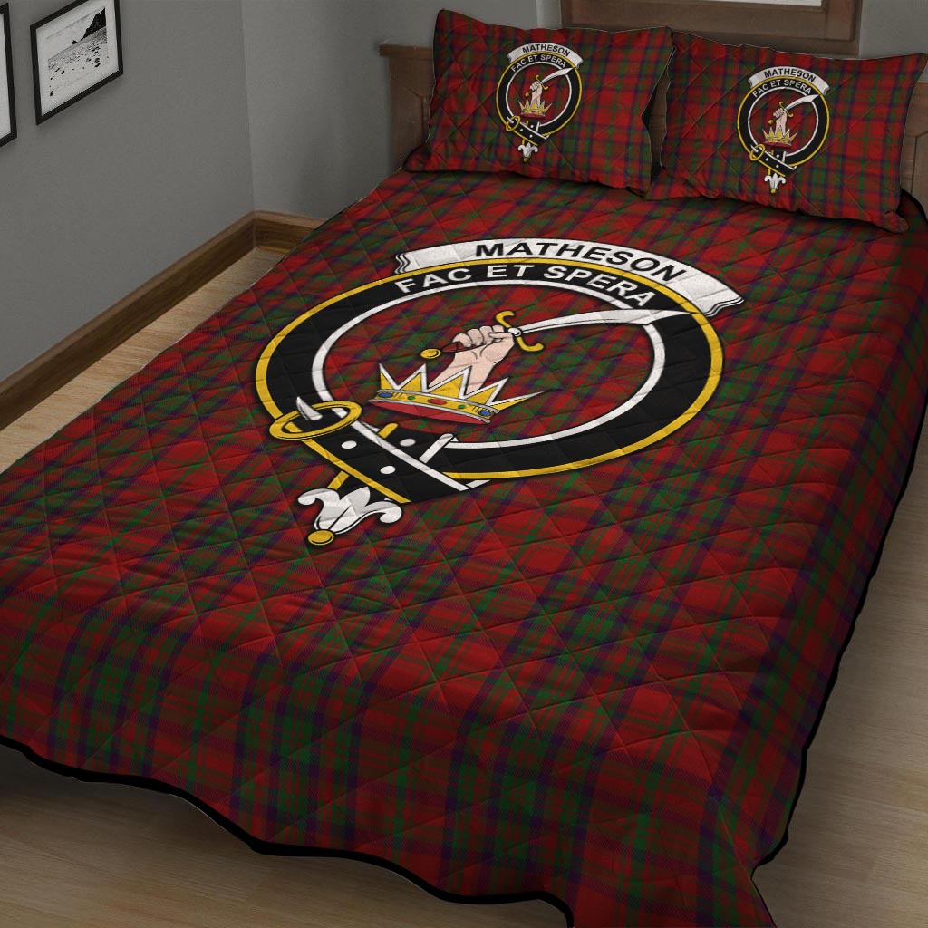 Matheson Dress Tartan Quilt Bed Set with Family Crest - Tartan Vibes Clothing