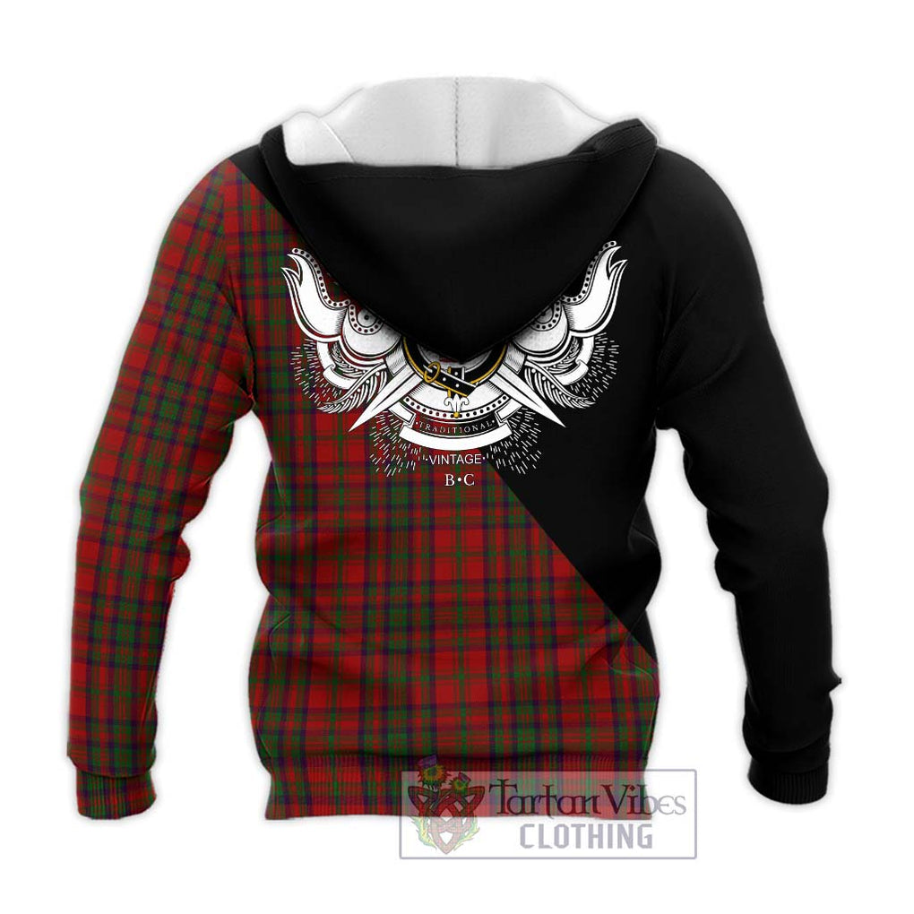 Matheson Dress Tartan Knitted Hoodie with Family Crest and Military Logo Style - Tartanvibesclothing Shop