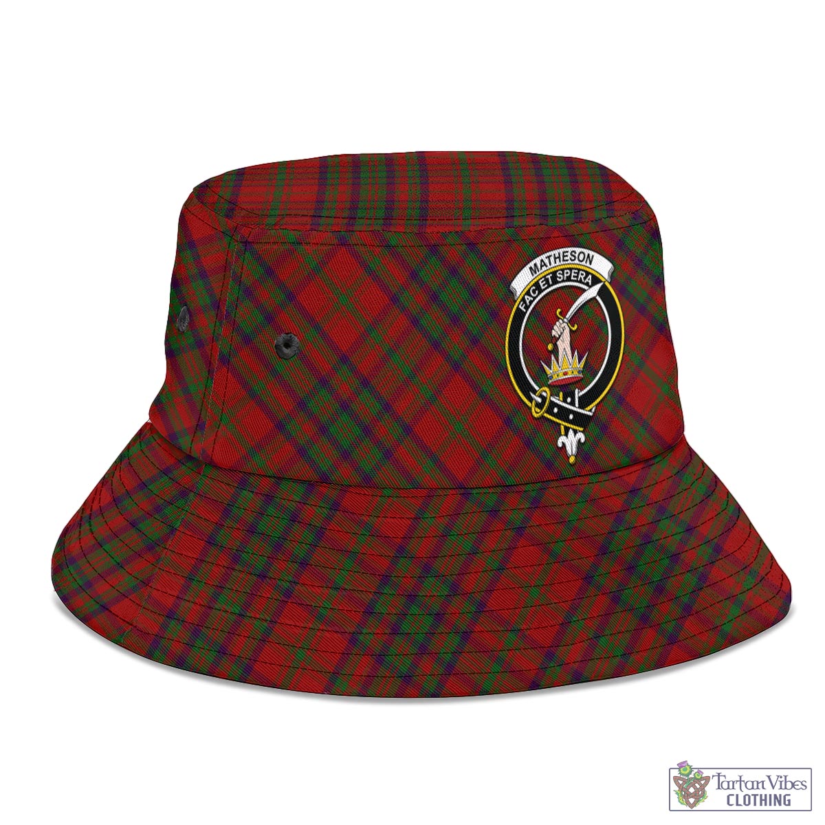 Tartan Vibes Clothing Matheson Dress Tartan Bucket Hat with Family Crest