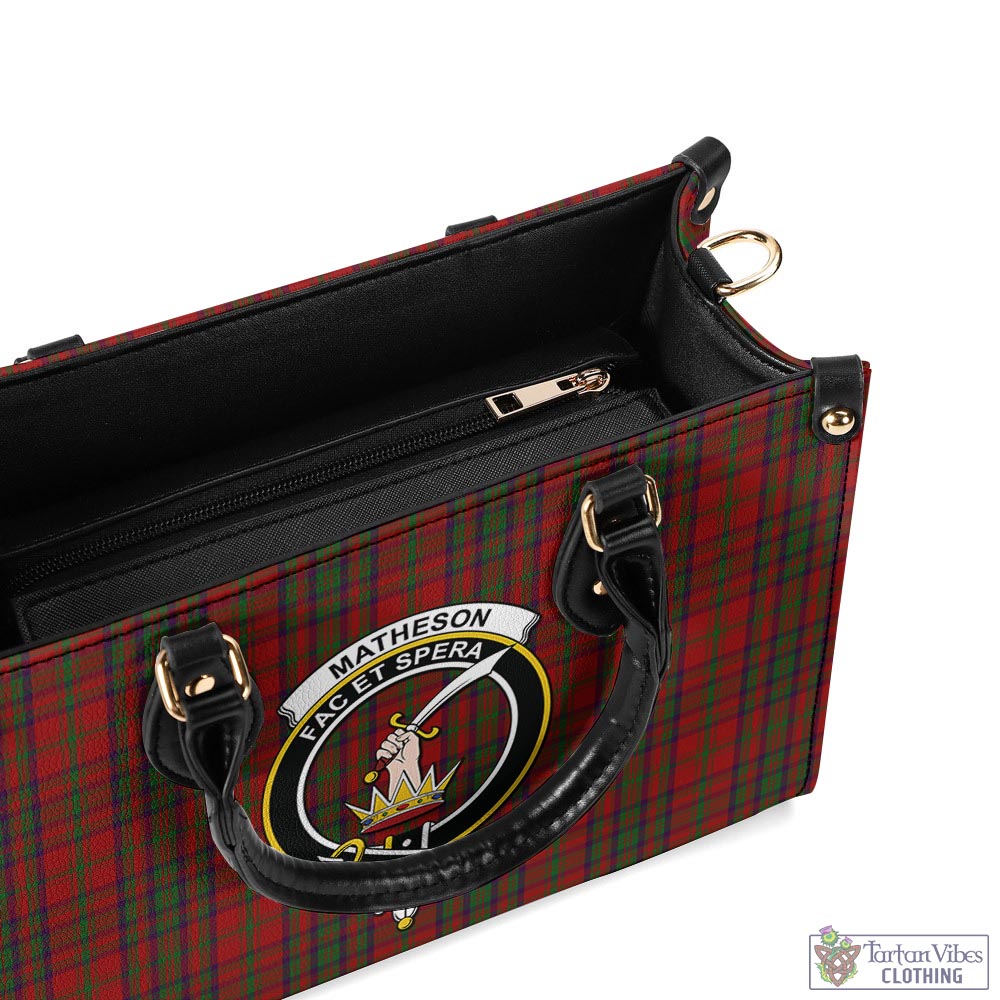 Tartan Vibes Clothing Matheson Dress Tartan Luxury Leather Handbags with Family Crest