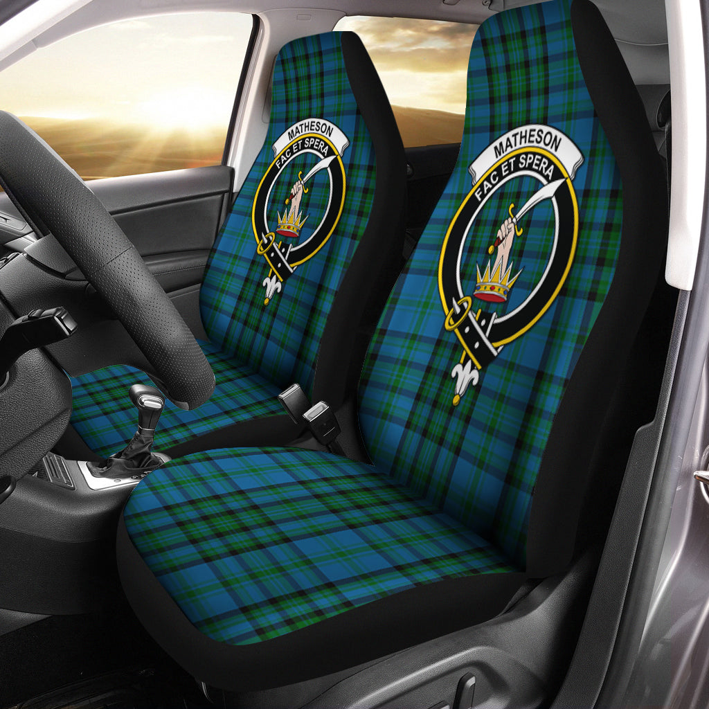 Matheson Hunting Tartan Car Seat Cover with Family Crest One Size - Tartanvibesclothing