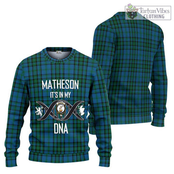 Matheson Hunting Tartan Ugly Sweater with Family Crest DNA In Me Style