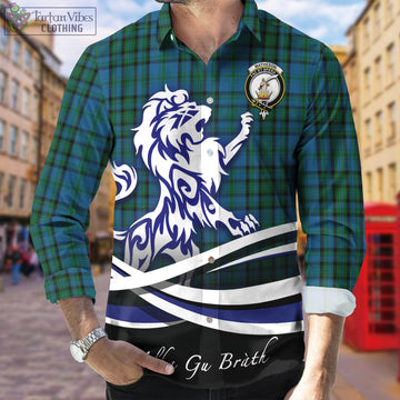 Matheson Hunting Tartan Long Sleeve Button Up Shirt with Alba Gu Brath Regal Lion Emblem
