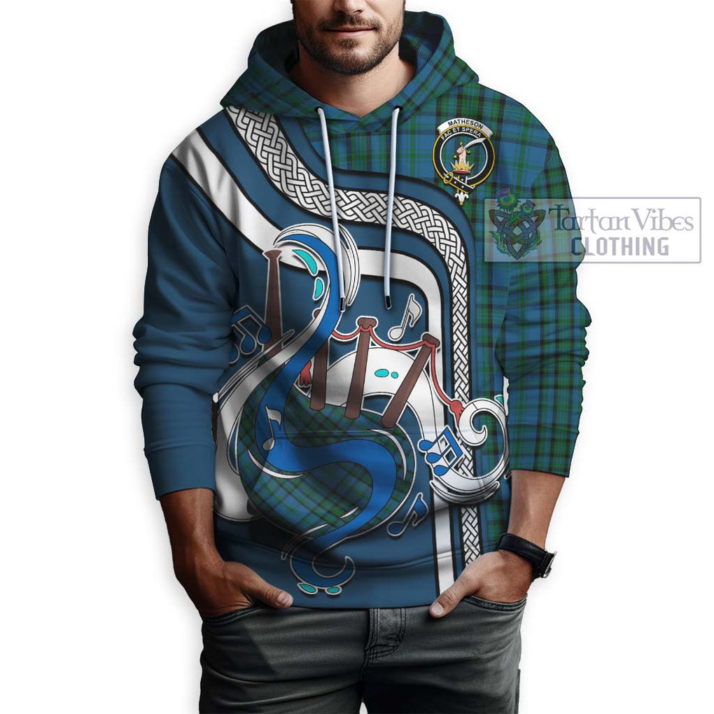 Matheson Hunting Tartan Hoodie with Epic Bagpipe Style Zip Hoodie - Tartanvibesclothing Shop