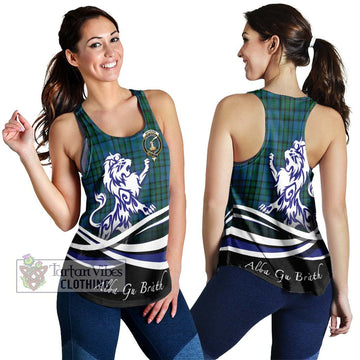 Matheson Hunting Tartan Women's Racerback Tanks with Alba Gu Brath Regal Lion Emblem