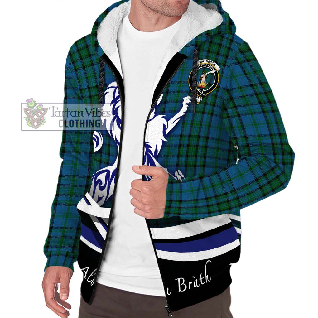 Matheson Hunting Tartan Sherpa Hoodie with Alba Gu Brath Regal Lion Emblem Unisex S - Tartanvibesclothing Shop