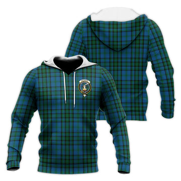 Matheson Hunting Tartan Knitted Hoodie with Family Crest