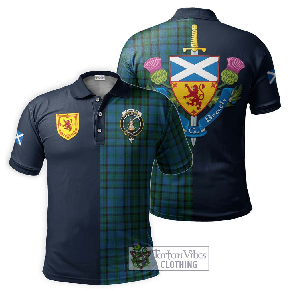 Tartan Vibes Clothing Matheson Hunting Tartan Polo Shirt with Scottish Lion Royal Arm Half Style