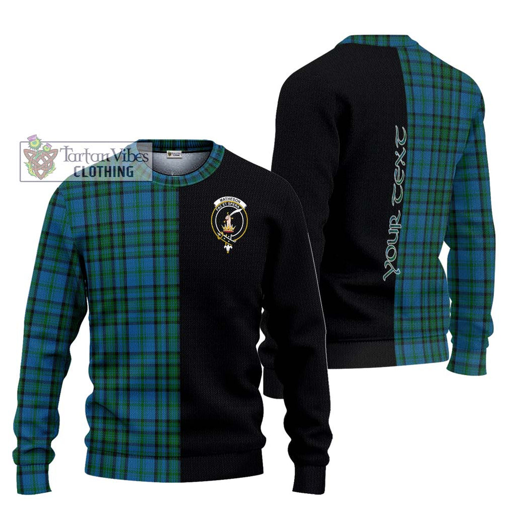 Matheson Hunting Tartan Knitted Sweater with Family Crest and Half Of Me Style Unisex - Tartanvibesclothing Shop