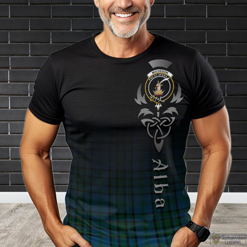 Tartan Vibes Clothing Matheson Hunting Tartan T-Shirt Featuring Alba Gu Brath Family Crest Celtic Inspired