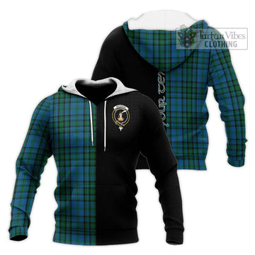 Matheson Hunting Tartan Knitted Hoodie with Family Crest and Half Of Me Style