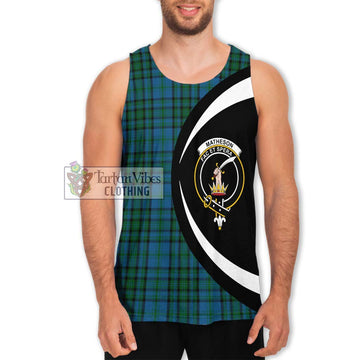 Matheson Hunting Tartan Men's Tank Top with Family Crest Circle Style