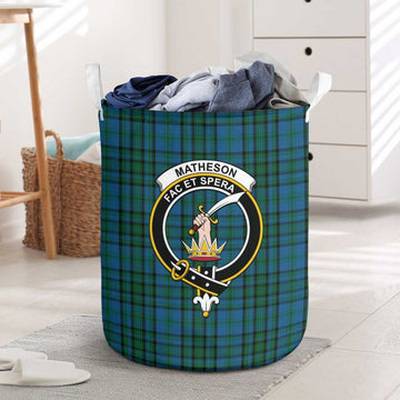 Matheson Hunting Tartan Laundry Basket with Family Crest