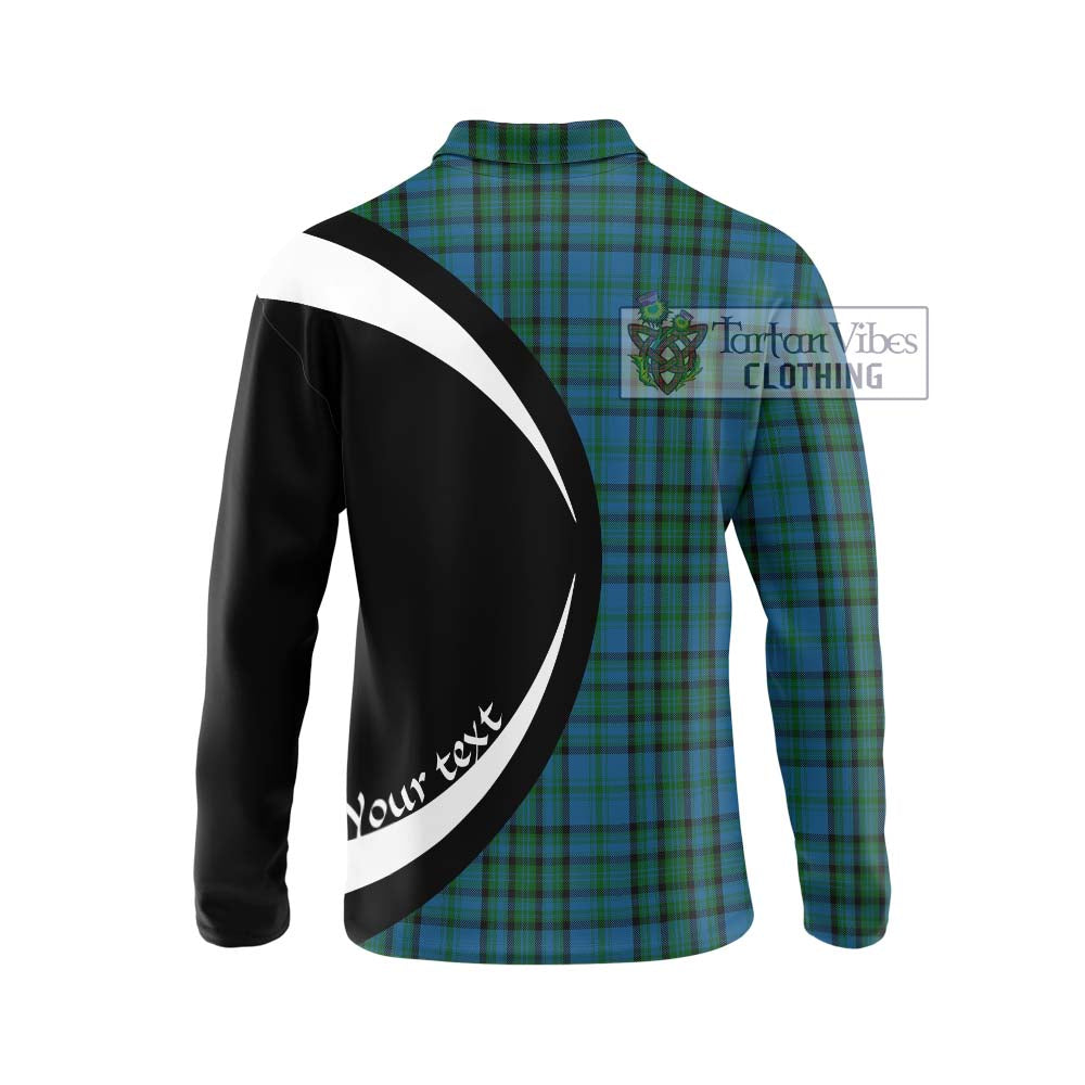 Matheson Hunting Tartan Long Sleeve Polo Shirt with Family Crest Circle Style - Tartan Vibes Clothing