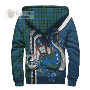 Matheson Hunting Tartan Sherpa Hoodie with Epic Bagpipe Style