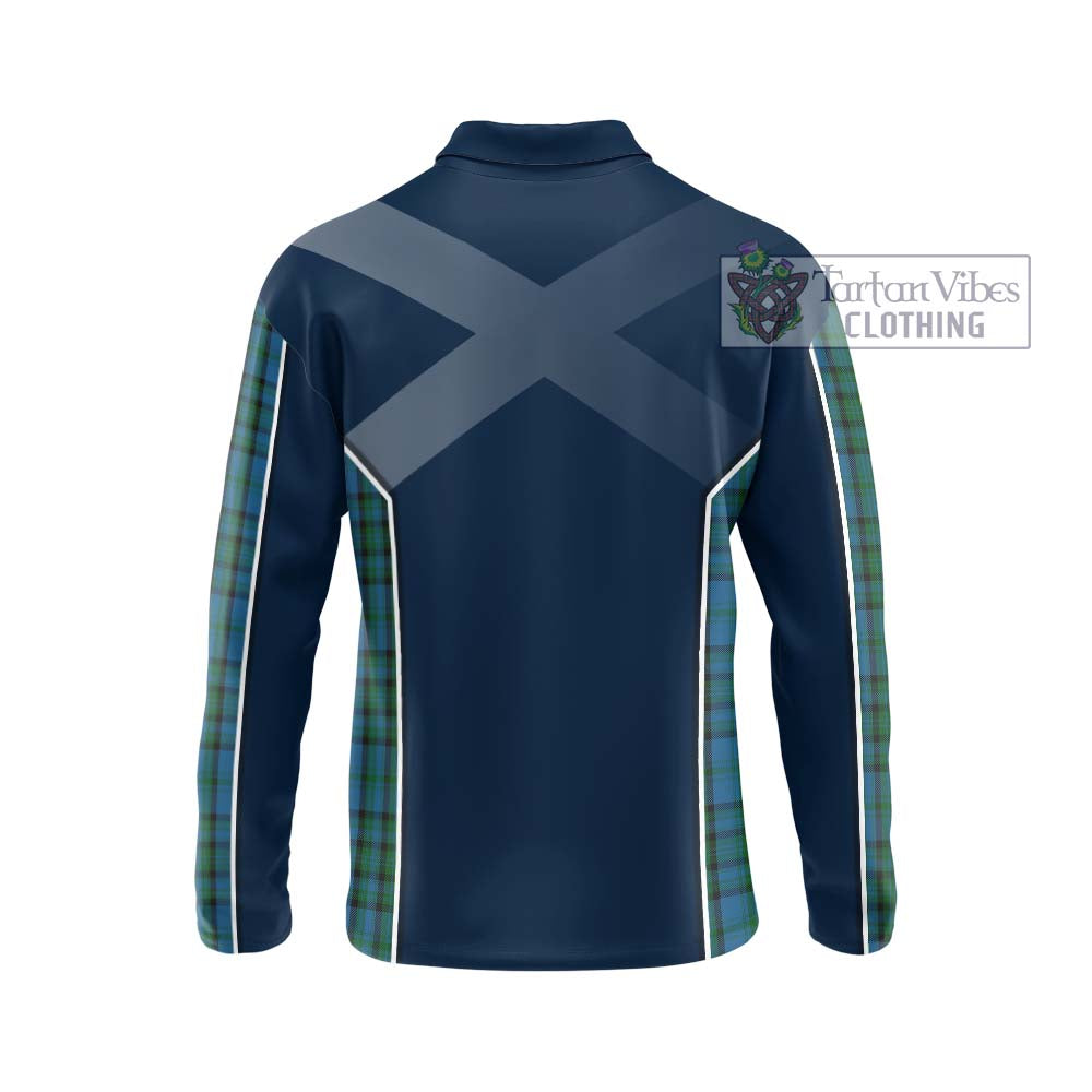 Matheson Hunting Tartan Long Sleeve Polo Shirt with Family Crest and Lion Rampant Vibes Sport Style - Tartan Vibes Clothing