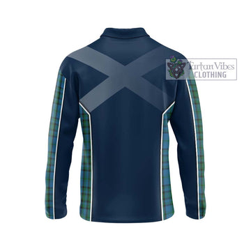 Matheson Hunting Tartan Long Sleeve Polo Shirt with Family Crest and Lion Rampant Vibes Sport Style