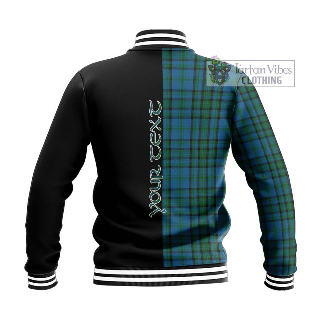 Matheson Hunting Tartan Baseball Jacket with Family Crest and Half Of Me Style - Tartanvibesclothing Shop