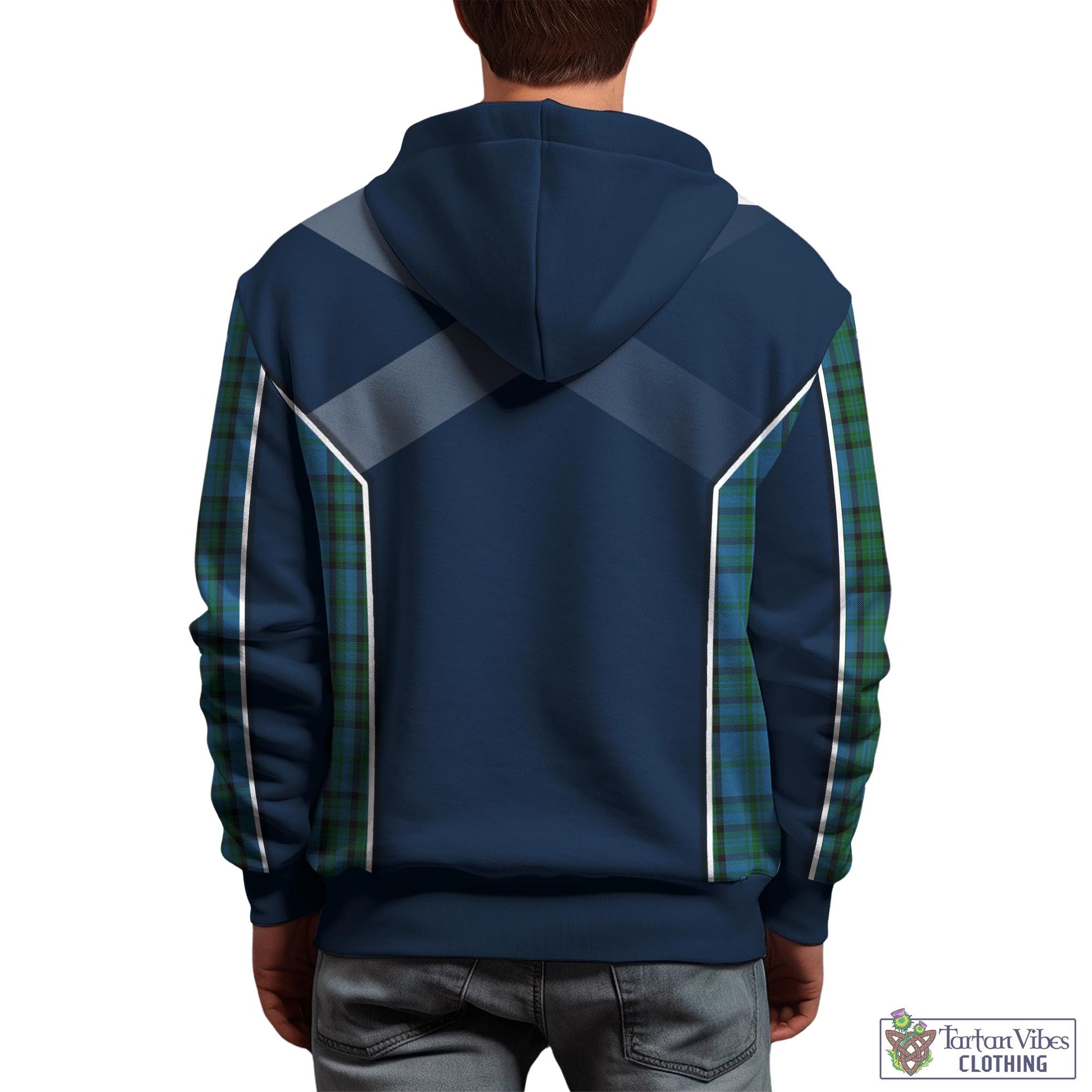 Tartan Vibes Clothing Matheson Hunting Tartan Hoodie with Family Crest and Scottish Thistle Vibes Sport Style
