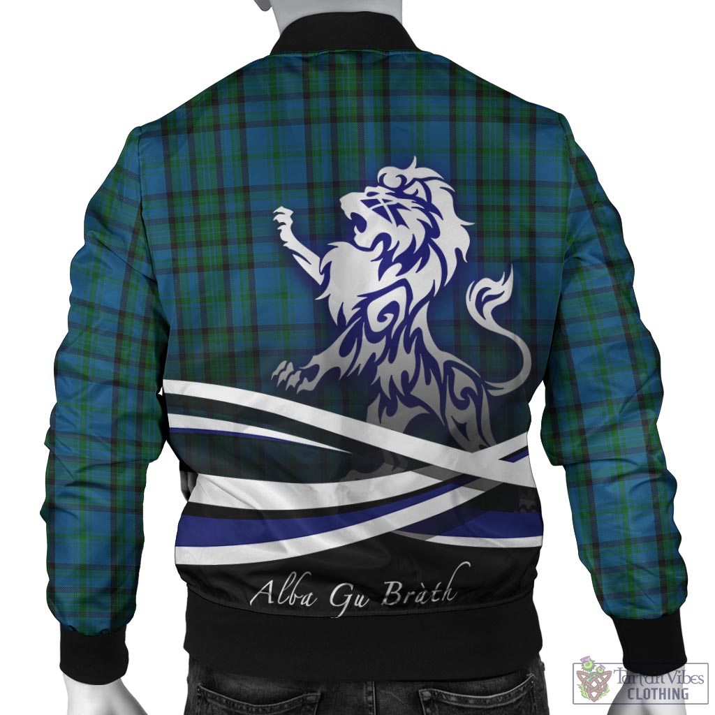 Tartan Vibes Clothing Matheson Hunting Tartan Bomber Jacket with Alba Gu Brath Regal Lion Emblem