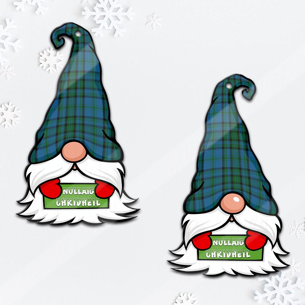 Matheson Hunting Gnome Christmas Ornament with His Tartan Christmas Hat Mica Ornament - Tartanvibesclothing