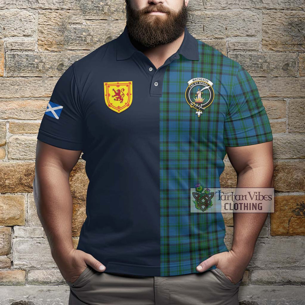 Tartan Vibes Clothing Matheson Hunting Tartan Polo Shirt with Scottish Lion Royal Arm Half Style