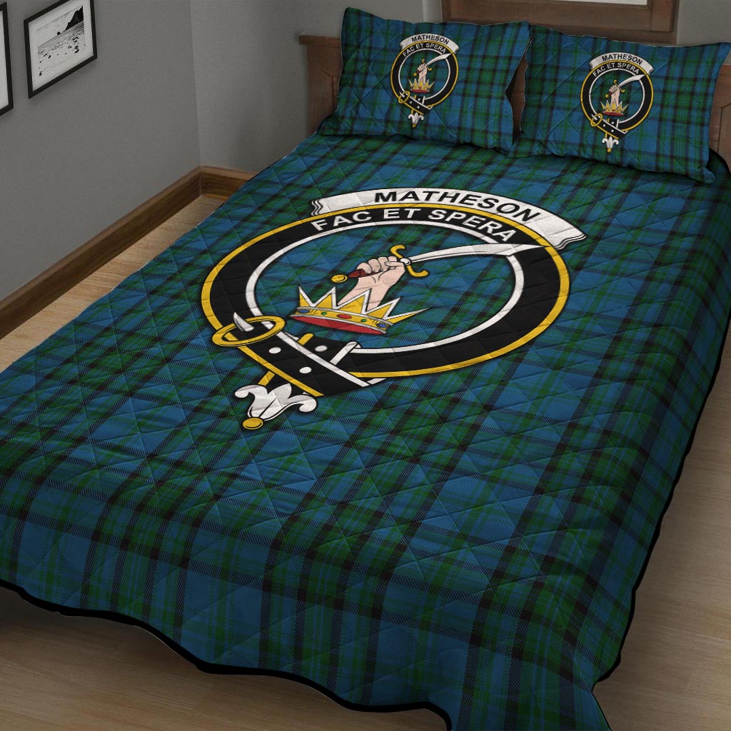 Matheson Hunting Tartan Quilt Bed Set with Family Crest - Tartan Vibes Clothing