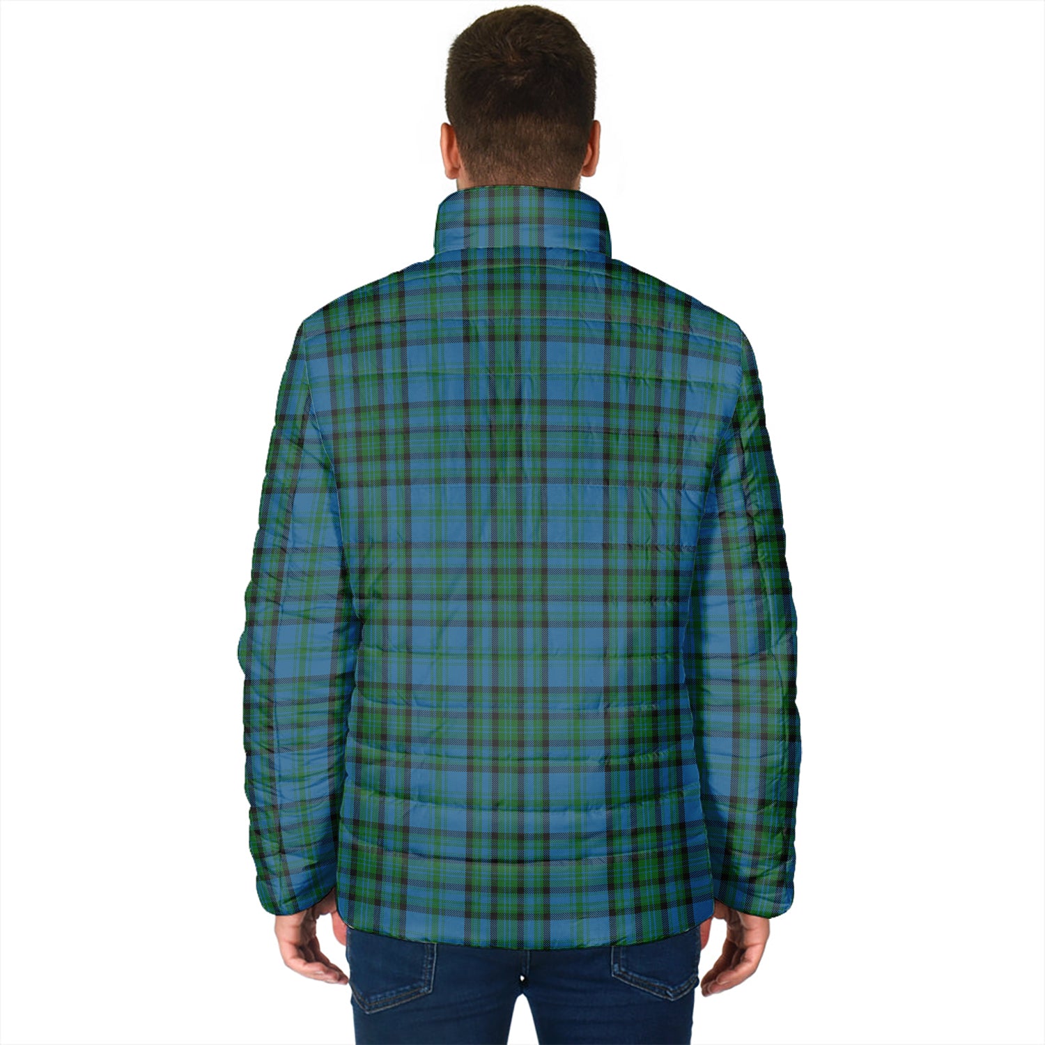 Matheson Hunting Tartan Padded Jacket with Family Crest - Tartanvibesclothing