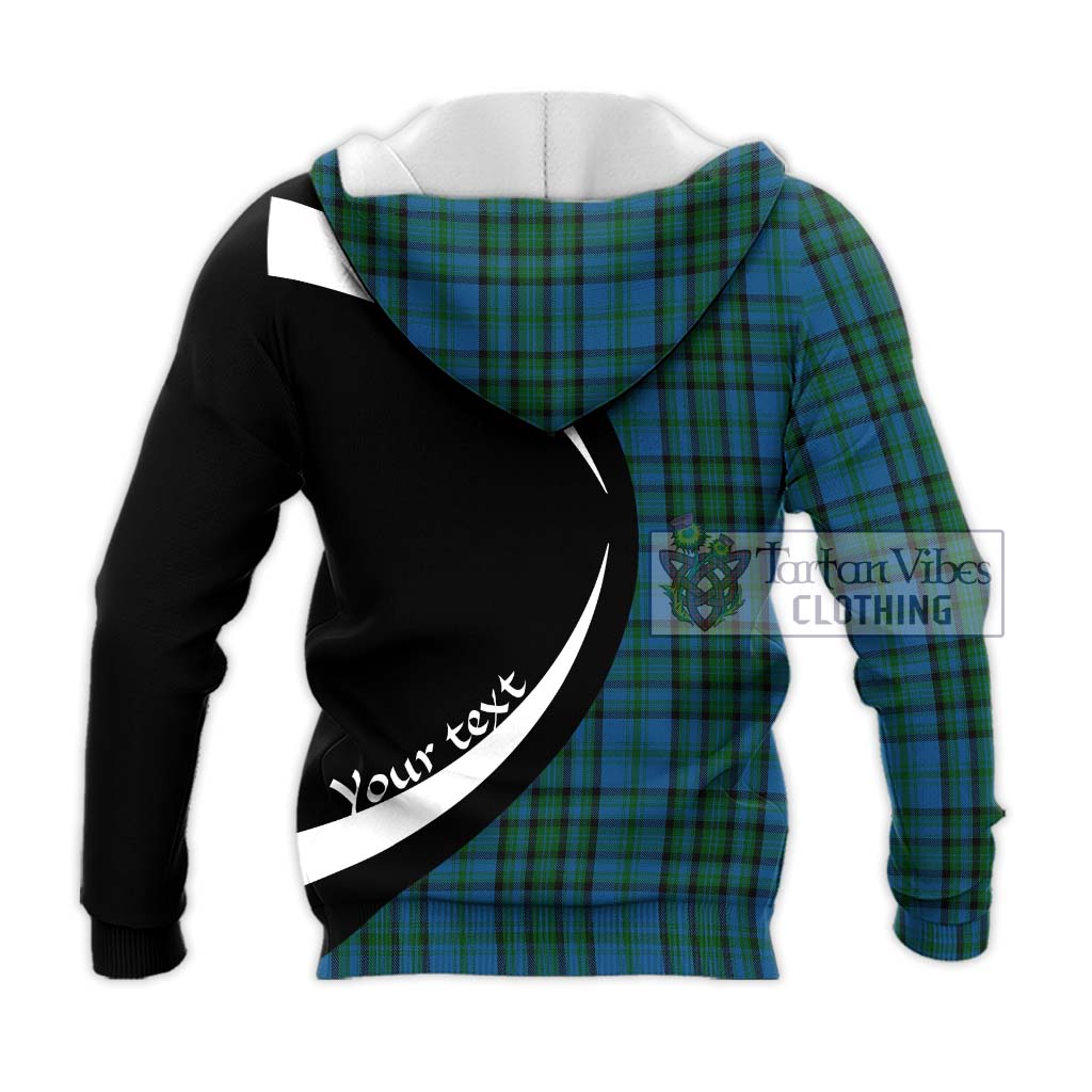 Matheson Hunting Tartan Knitted Hoodie with Family Crest Circle Style - Tartan Vibes Clothing