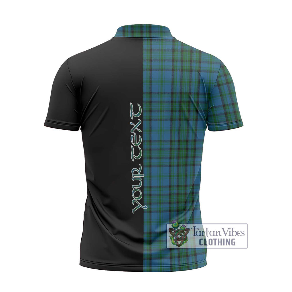 Matheson Hunting Tartan Zipper Polo Shirt with Family Crest and Half Of Me Style - Tartanvibesclothing Shop