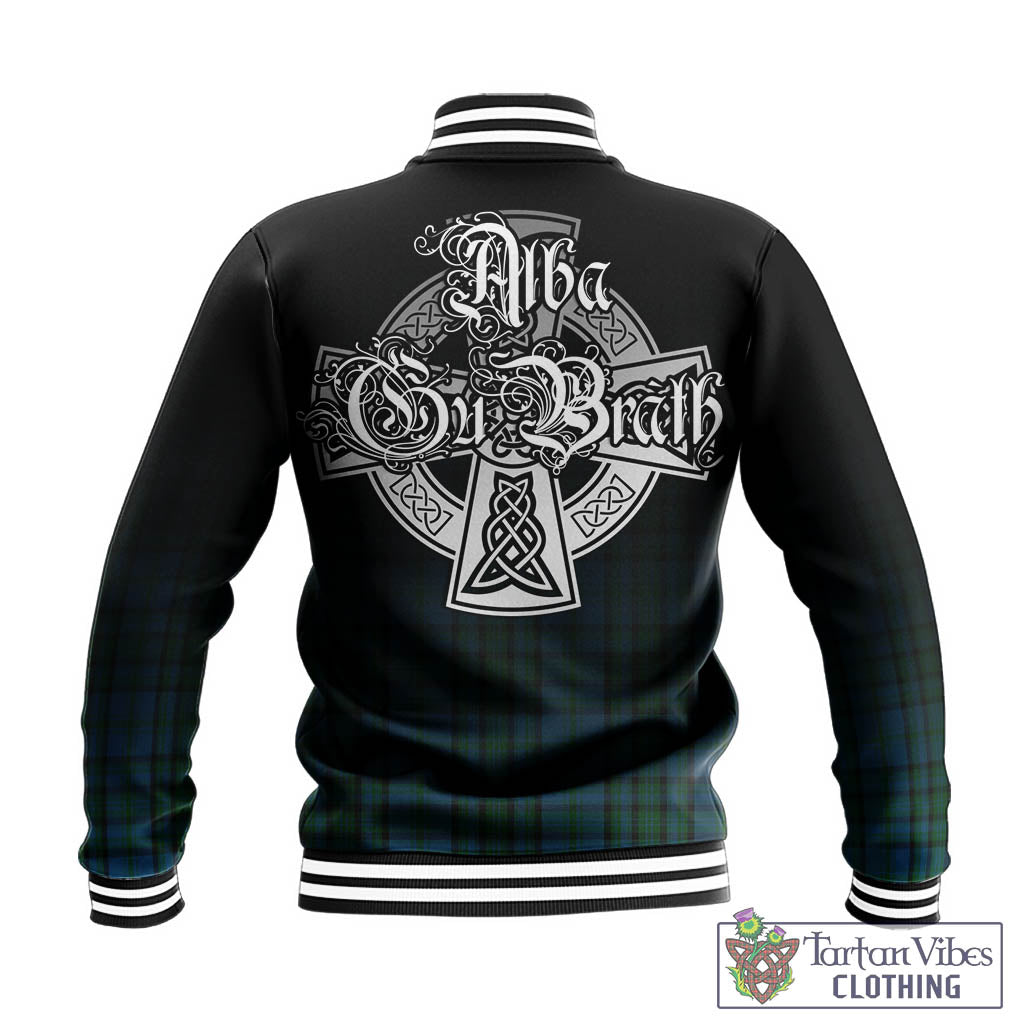 Tartan Vibes Clothing Matheson Hunting Tartan Baseball Jacket Featuring Alba Gu Brath Family Crest Celtic Inspired