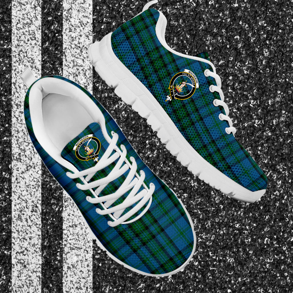 Matheson Hunting Tartan Sneakers with Family Crest - Tartan Vibes Clothing