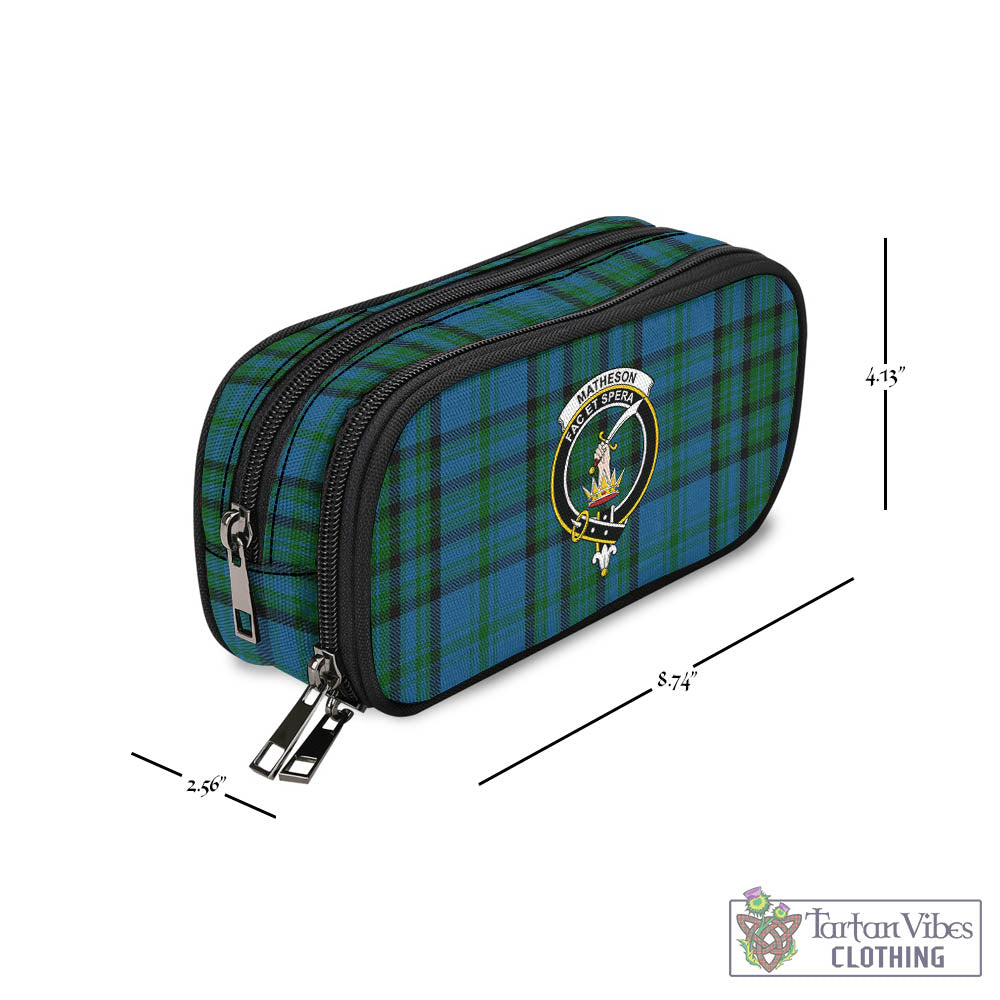 Tartan Vibes Clothing Matheson Hunting Tartan Pen and Pencil Case with Family Crest