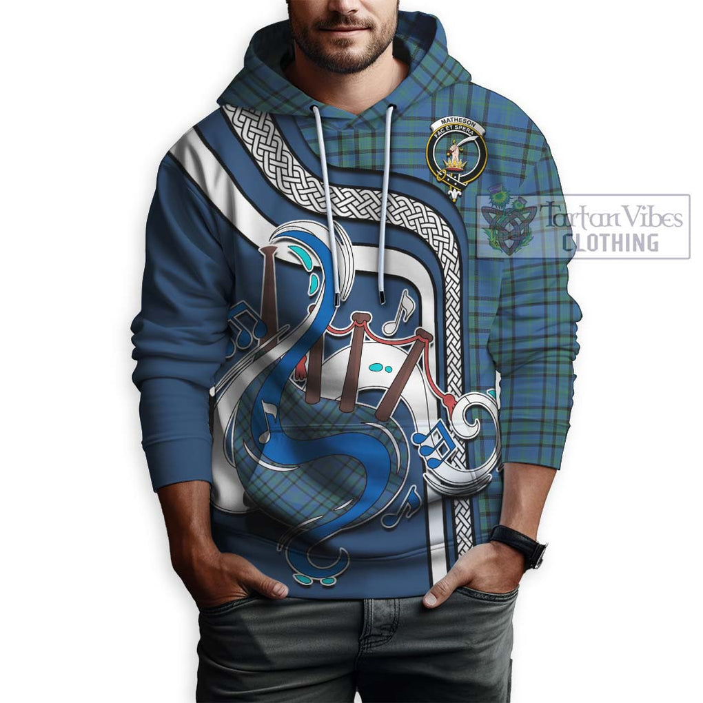 Matheson Hunting Ancient Tartan Hoodie with Epic Bagpipe Style Zip Hoodie - Tartanvibesclothing Shop