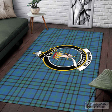 Matheson Hunting Ancient Tartan Area Rug with Family Crest