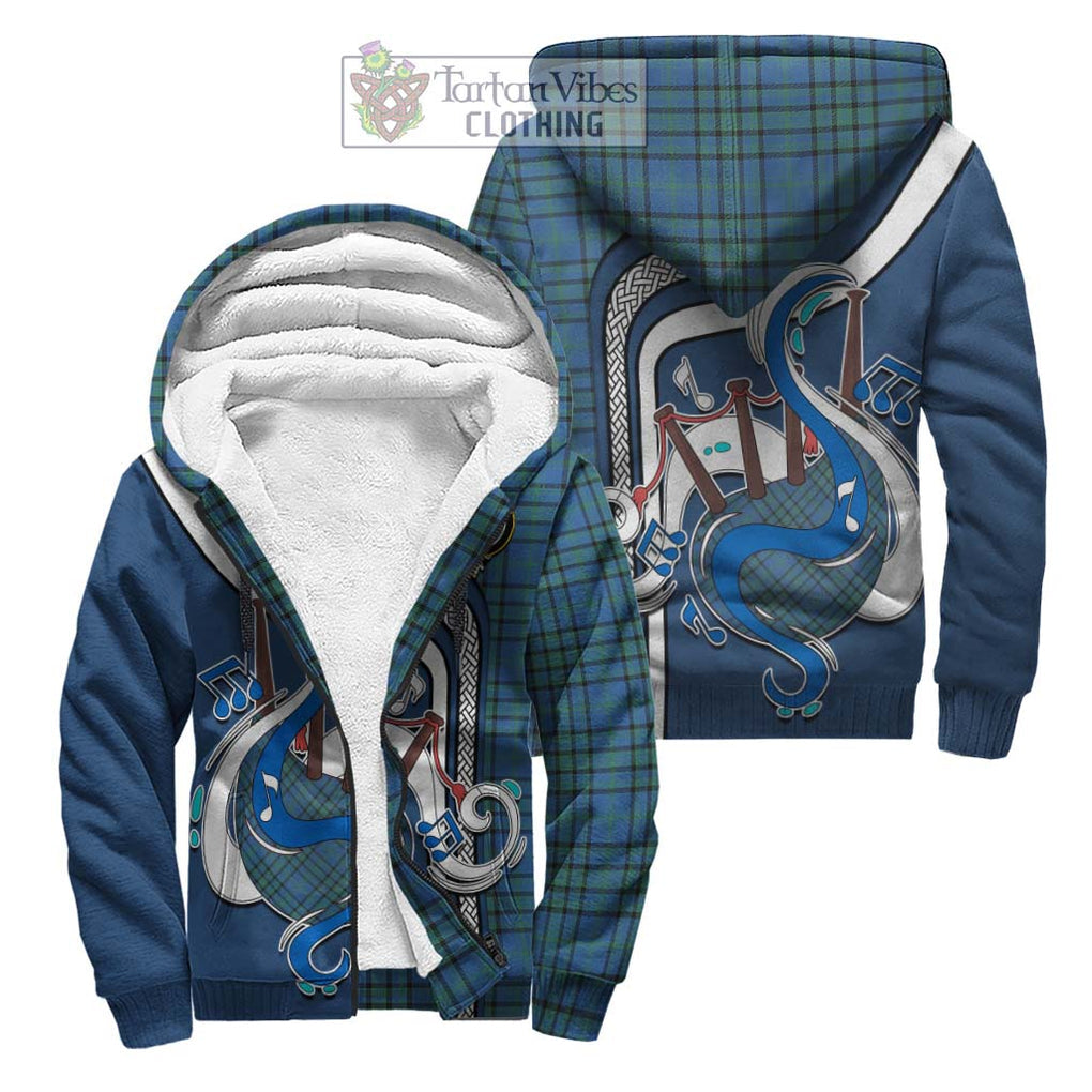 Matheson Hunting Ancient Tartan Sherpa Hoodie with Epic Bagpipe Style Unisex S - Tartanvibesclothing Shop