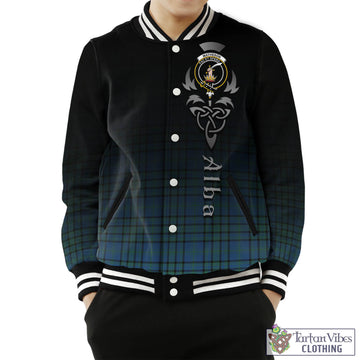 Matheson Hunting Ancient Tartan Baseball Jacket Featuring Alba Gu Brath Family Crest Celtic Inspired