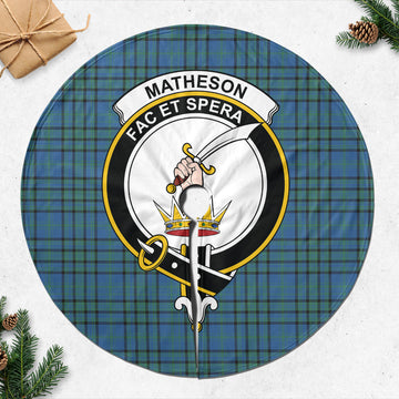 Matheson Hunting Ancient Tartan Christmas Tree Skirt with Family Crest