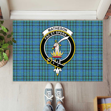 Matheson Hunting Ancient Tartan Door Mat with Family Crest