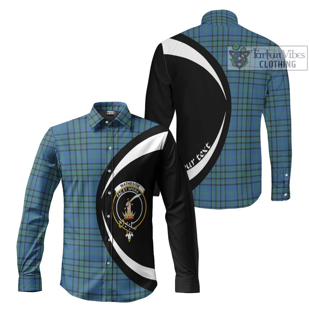 Tartan Vibes Clothing Matheson Hunting Ancient Tartan Long Sleeve Button Up with Family Crest Circle Style